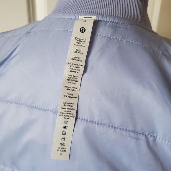 Lululemon Non-Stop Bomber Reversible Jacket New Size 4 Lavender Dusk - Picture 10 of 12